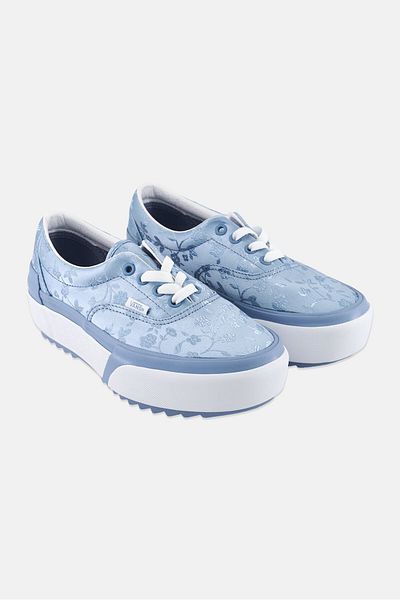 Vans Women Era Stacked Floral Skate Shoes, Light Blue