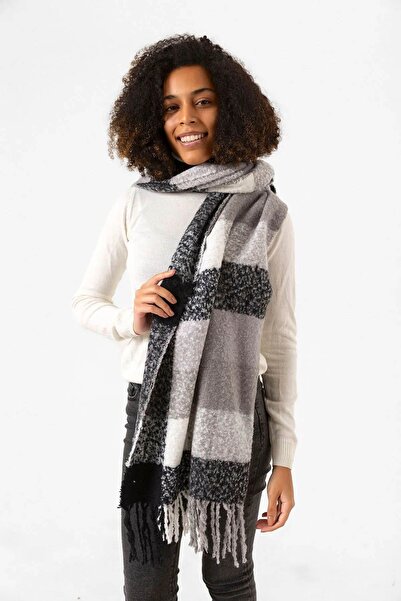 REMSA Чорний буклет з бахромою - 44x195 см, модель 1283