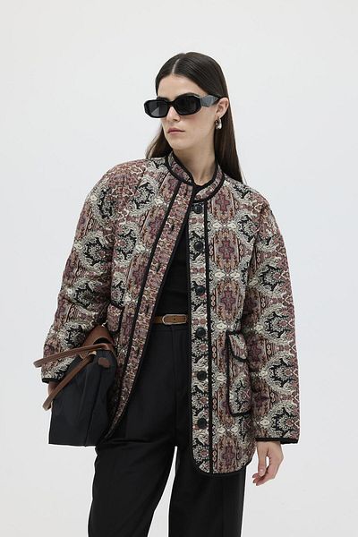 KADRİYE BAŞTÜRK Ethnic Patterned Quilted Coat