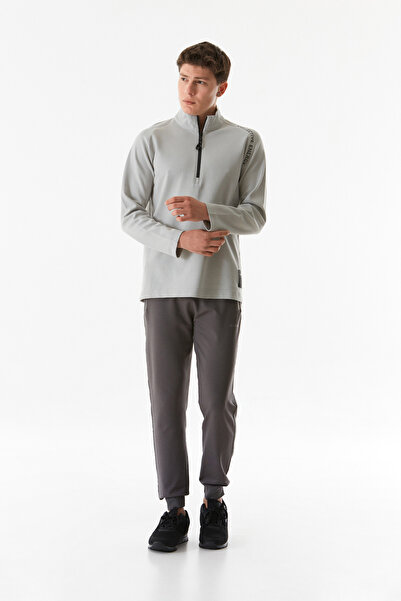 Fulla Moda Βασικό φούτερ με μισό φερμουάρ με ψηλό γιακά