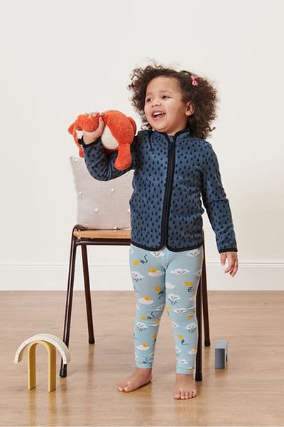 Tchibo Kids Girl 2 Pieces Graphic Knitted Leggings, Sky Blue