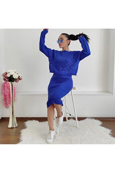 Altı Üstü Butik Ajurlu İkili Elbise