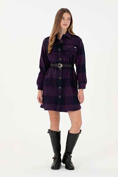 U.S. Polo Assn. Kadın Lacivert Mini Boy Dokuma Elbise 50292245-VR033