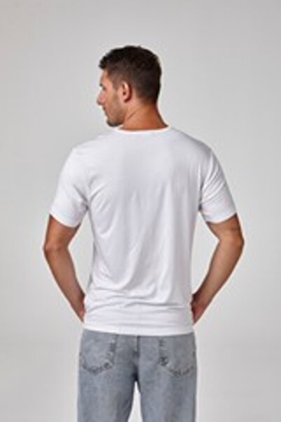relactive Біла чоловіча футболка - з короткими рукавами та ґудзиками