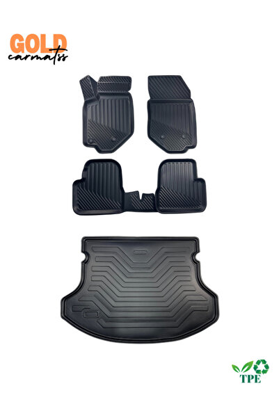 Black Gold Peugeot 301 2012+ 3D Havuzlu Paspas Bagaj Havuzu Set Crow