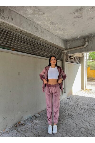 Sindimoda Scrat Fermuarlı Kadife Takım 24584