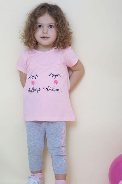 Breeze Girl's Capri Tights Set Dream Themed 1-4 Years, Pink