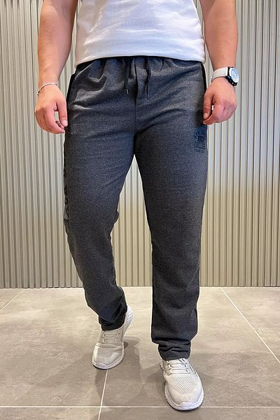 MİSHAR İTALİA Ανδρικό αθλητικό παντελόνι Jogger με ριμπ γράμματα K.anthracite
