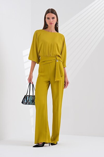 EXPLOSION Truvakar Kollu Beli Kuşak Detaylı Uzun Tulum