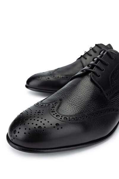 Tamer Tanca Men's Genuine Leather Black Classic Shoes