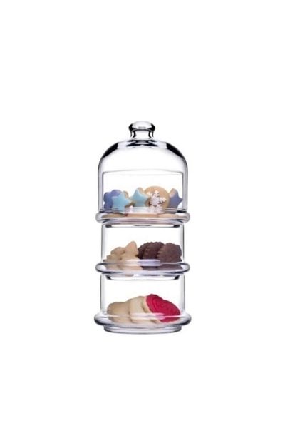 Paşabahçe 96815 Villa Patisserie Large Size 3 Layer Glass Cookie Holder