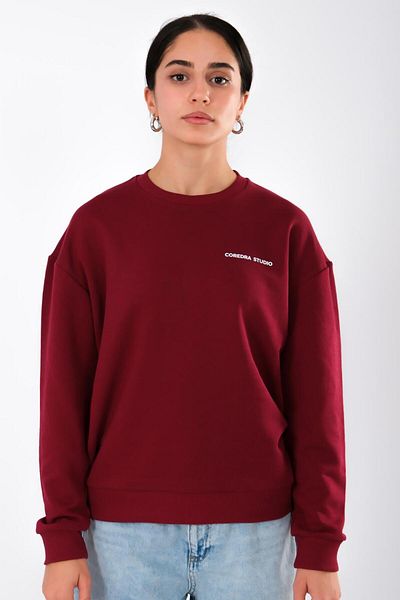 Coredra Std Claret Red - Hanorac pentru damă, cu croiala relaxată