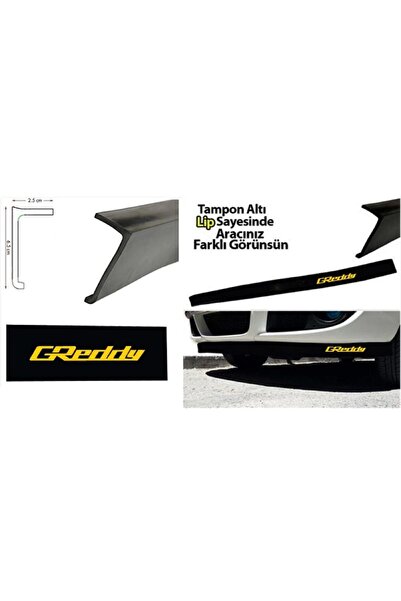 ASTUNİNG Pvc Kauçuk Her Araca Uygun Greddy Tampon Altı Lip Sarı