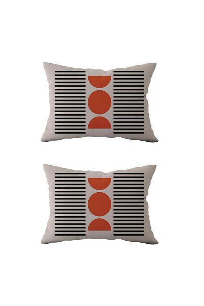 Evdek Set de 2 DS67 - Set de huse de pernă dreptunghiulare cu două fețe