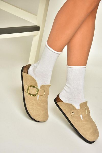 Fox Shoes Τ 777589002   Skin Suede Γυναικείες Παντόφλες