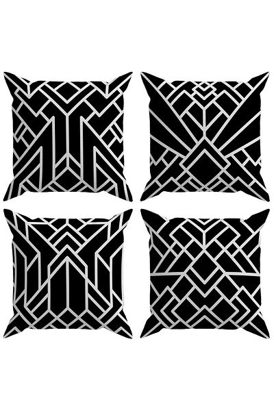Evdek Set de 4 huse de pernă geometrice - DS24
