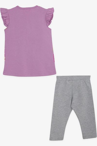 Breeze Girl's Tights Set Printed 2-6 Years, Purple