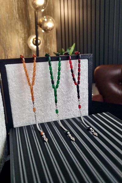 dergah tesbih Custom Made Triple Capsule Fire-I Squeeze Amber Collection Set