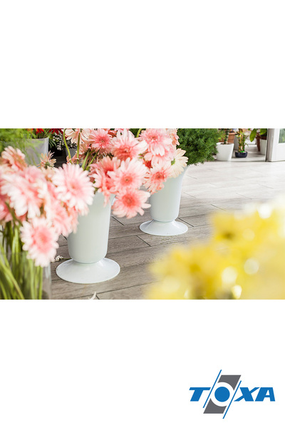 ToXA 5.2 Litre Beyaz Kesme Çiçek Vazosu Dekoratif Süs Uzun Tabaklı Plastik Saksı