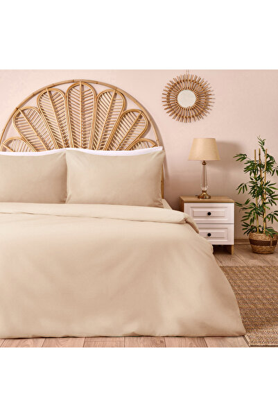 Evidea Set de lenjerie de pat dublu bej moale