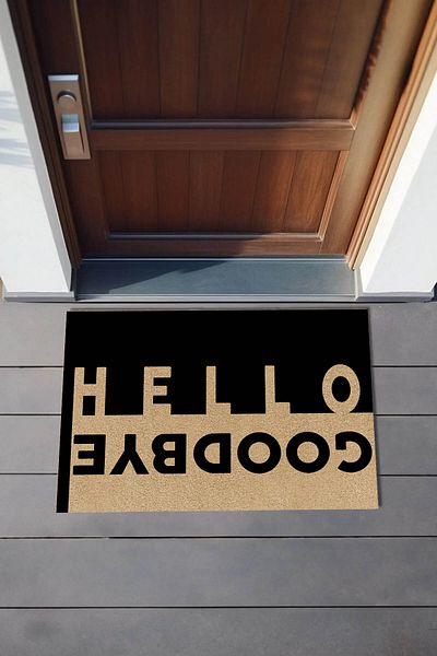 MARSA Washable Non-Slip Base Hello Goodbye Door Mat 70X45