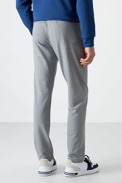 TOMMY LIFE Ανδρικό αθλητικό παντελόνι Grey Melange Battal Jogger - Classic Leg