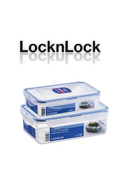 locknlock Classic Airtight Rectangular Containers 800ml + 1L
