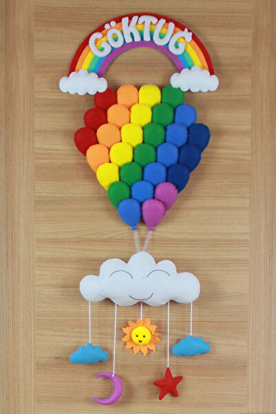 Renkli Hayallerim Göktuğ isimli Balonlar Bebek ve Hastane Odası Kapı Süsü