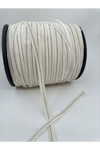 paşateks since 1995 şekil 1 cm Fancy Striped Velvet Raw-5 Meters-Ecru