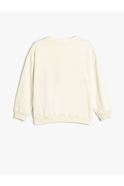 Koton Heart Patterned Cotton Raised Sweatshirt