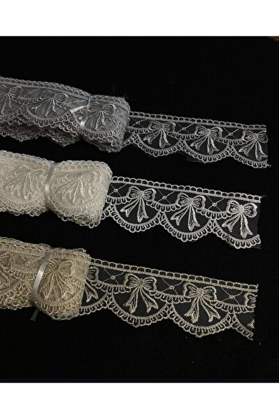 Butik İmza Tekstil uç Güpür Fransız dantel Brode dokuma 9 metre top