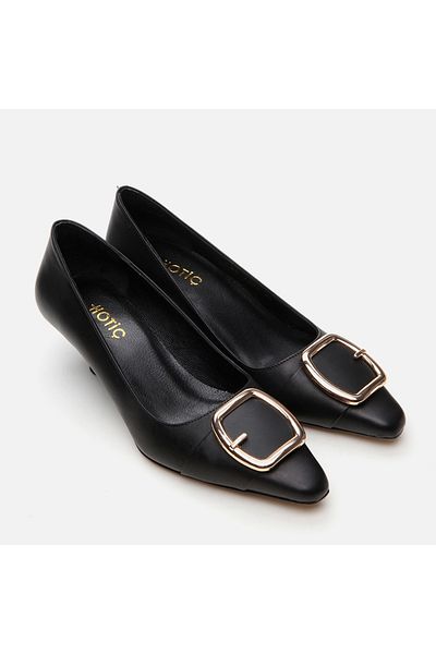 Hotiç Stiletto de damă negru din piele naturală