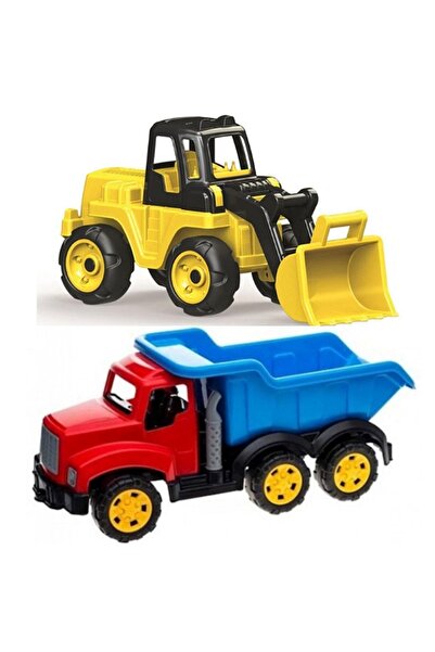 YILDIRIM OYUNCAK Large Bucket Dozer and 83 cm Truck Set of 2