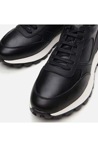 Hotiç Genuine Leather Men's Black Sneakers