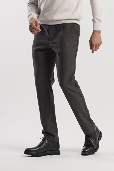 Jakamen Black Comfort Fit Elastic Waist Side Pocket Trousers