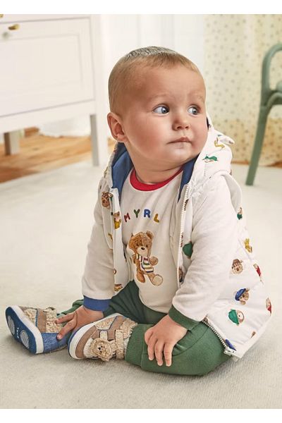 MAYORAL Green 3 Piece Inflatable Vest and Sweatpants Set for Baby Boy