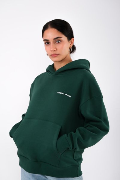 Coredra Std Green - Relaxed Fit Hoodie Women