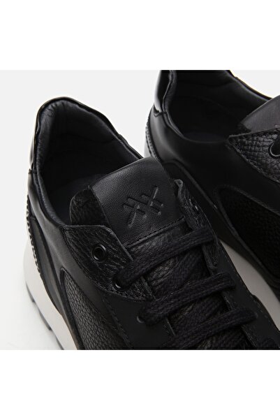 Hotiç Genuine Leather Men's Black Sneakers