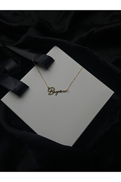 Işıltı Silver 14K Altın Kaplama İmza İsim Kolye
