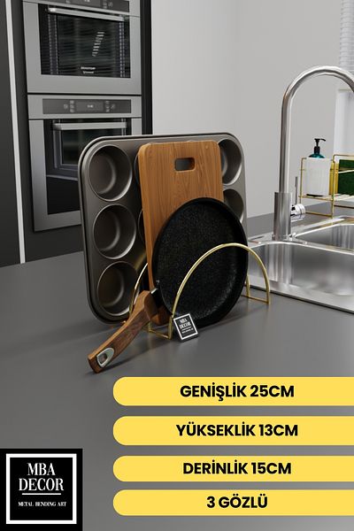 mba decor metal bending art Χρυσή ανοξείδωτη σχάρα για τηγάνια με 3 καυστήρες – οργάνωση εσωτερικού χώρου, κομψή λύση κουζίνας