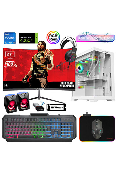 XASER Xsr910 i7 12700F 32GB Ram 1TB M.2 NVMe SSD 8GB RTX4060Ti 27"Curved 180H...