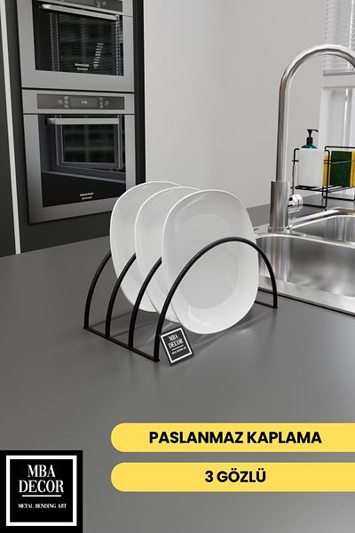 mba decor metal bending art Black Stainless 3-Burner Pan Pot and Plate - In-Cabinet Organizer, Stylish Kitchen Solution