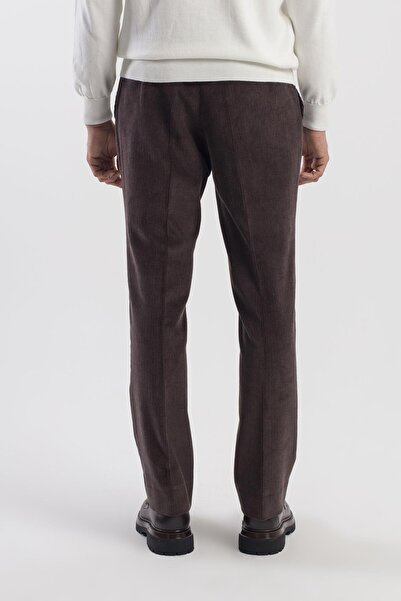 Jakamen Brown Regular Fit 100% Cotton Velvet Trousers