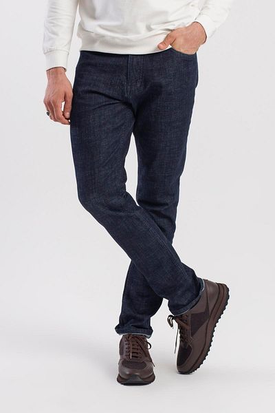 Jakamen Navy Blue Slimfit Βαμβακερό Πλυμένο Jean Denim Παντελόνι