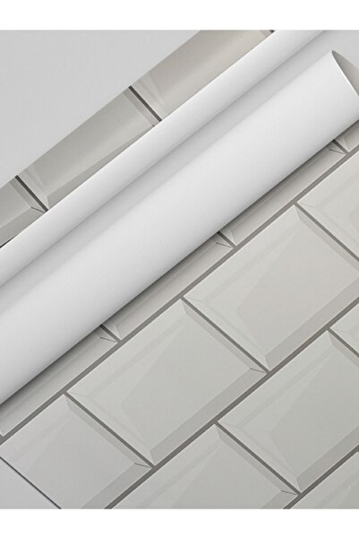 Home Sf 616 Açık Gri Renkli Fayans Desenli Mutfak Tezgah Arası Yapışkanlı Folyo