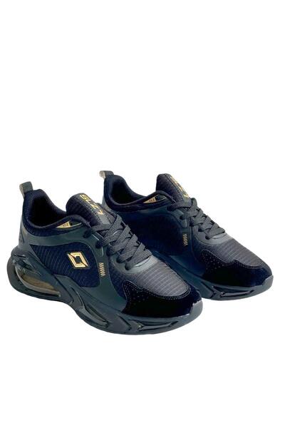 SOLAZER Erkek Siyah Altın Sneaker Günlük Spor Ayakkabı 035