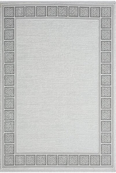 Karmen Halı Zenith Zn001a Gri Halı Antrasit Kenar Çerçeveli Modern Parlak Yum...