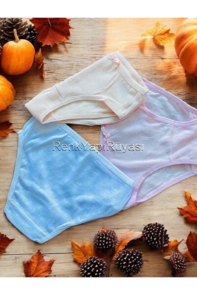 RENK YAPI RÜYASI Chiloți din bumbac pentru fete 3 bucăți - Slip și chiloți jacquard