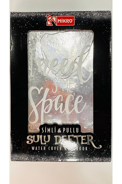 Mikro Silver Motivation - Striped Memory Notebook with Glittered Sequins and Watery Cover