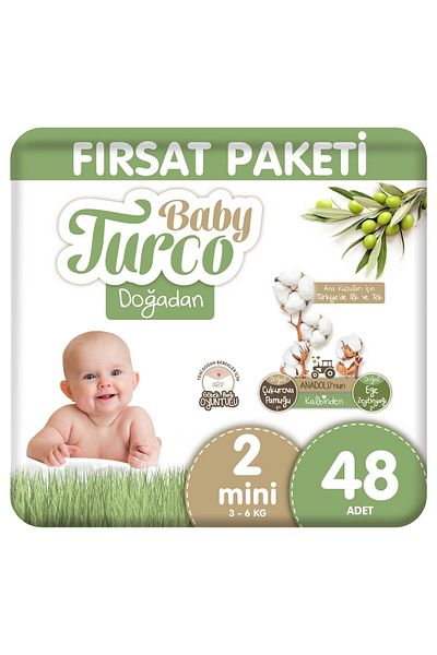 Baby Turco Doğadan Opportunity Pack - Baby Diapers Size 2 Mini, 48 Pieces